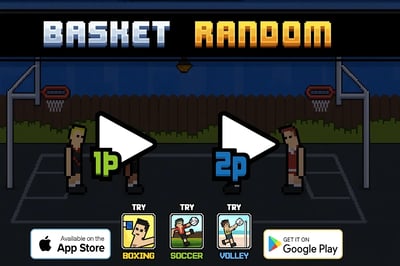 Screenshots of a random game called Basket Random.